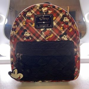 Loungefly Plaid Mickey Mouse Mini Backpack